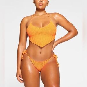 SKIMS Crochet Swim Handkerchief Top - Neon Orange